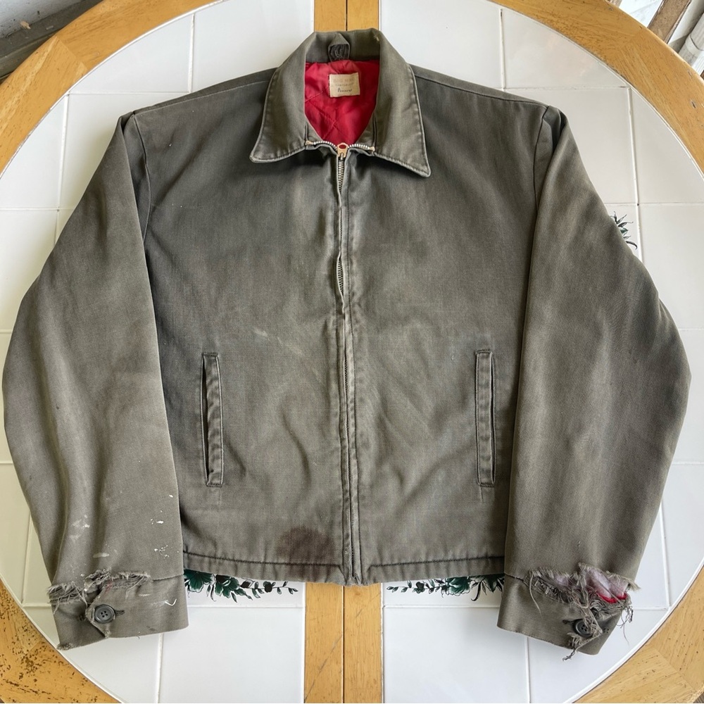 Vintage Big Mac Bomber Jacket M Workwear Sanforized Penneys 40/50s Distressed